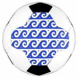 Griechischer Fret, Mittelmeer-Wellenmuster, Blau Fußball