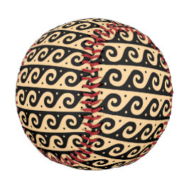 Griechischer Fret, Mittelmeer-Wellenmuster, braun Baseball