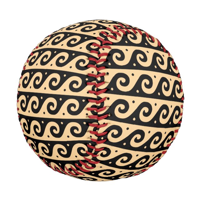 Griechischer Fret, Mittelmeer-Wellenmuster, braun Baseball (Schrägansicht)