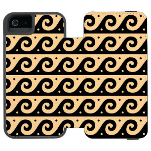 Griechischer Fret, Mittelmeer-Wellenmuster, braun Incipio Watson™ iPhone 5 Geldbörsen Hülle