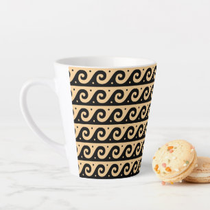 Griechischer Fret, Mittelmeer-Wellenmuster, braun Milchtasse