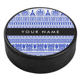 Griechischer Fret, Mixed Meander Key, Blau, Ihr Na Eishockey Puck