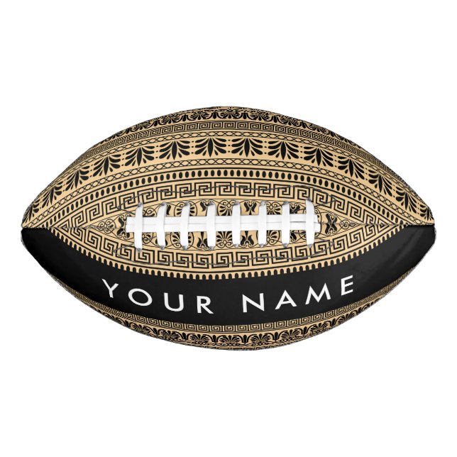 Griechischer Fret, Mixed Meander Key, Braun, Ihr N Football (Vorderseite)