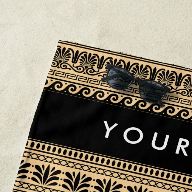 Griechischer Fret, Mixed Meander Key, Braun, Ihr N Strandtuch (Beispiel)