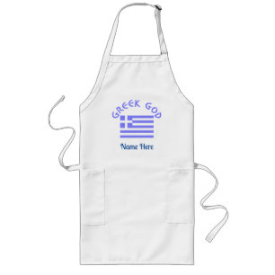 Griechischer Gott Flagge Griechenland Personalisie Lange Schürze