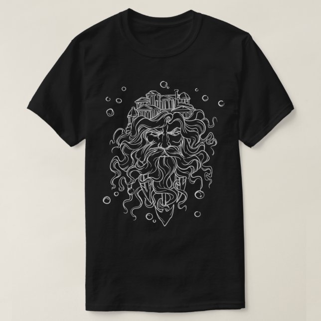 Griechischer Gott Poseidon König der griechischen  T-Shirt (Design vorne)