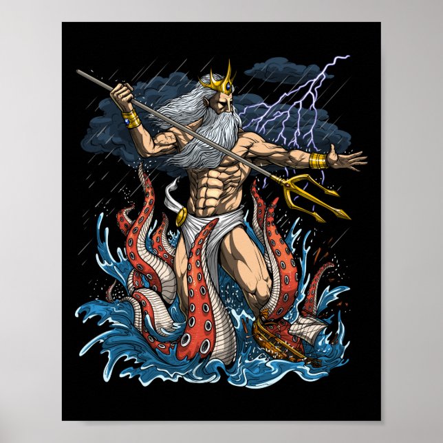 Griechischer Gott Poseidon Poster (Vorne)