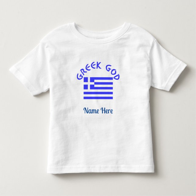 Griechischer Gott und die griechische Flagge Perso Kleinkind T-shirt (Vorderseite)