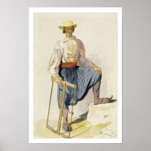 Griechischer Holzfäller, am 13. Juni 1856 (Stift, Poster