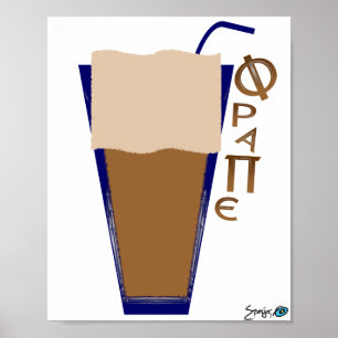 Griechischer Kaffeepapierdruck Poster