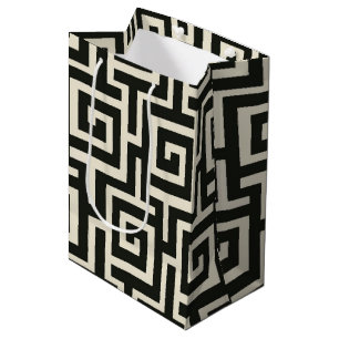 griechischer Key Black Mittlere Geschenktüte