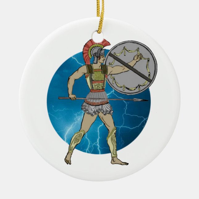 Griechischer Krieger Keramik Ornament (Vorne)