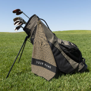 Griechischer Mäander Schlüsselanhänger H Brown, Ih Golfhandtuch