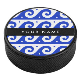 Griechischer Masander-Schlüssel, Wave Key, Blau, I Eishockey Puck