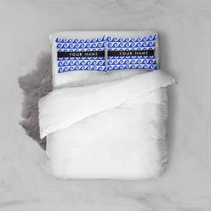 Griechischer Masander-Schlüssel, Wave Key, Blau, I Kissenbezug