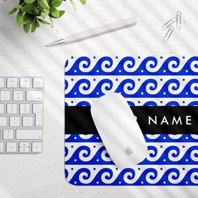 Griechischer Masander-Schlüssel, Wave Key, Blau, I Mousepad (Von Creator hochgeladen)