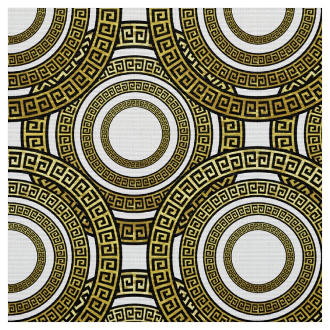 Griechischer Meander in Golden Seamless-Muster Stoff (Muster)