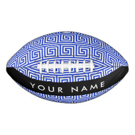Griechischer Meander Key Blue, Ihr Name, personali Football