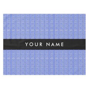 Griechischer Meander Key Blue, Ihr Name, personali Tischdecke