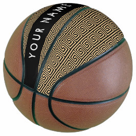Griechischer Meander Key Brown, Ihr Name, personal Basketball