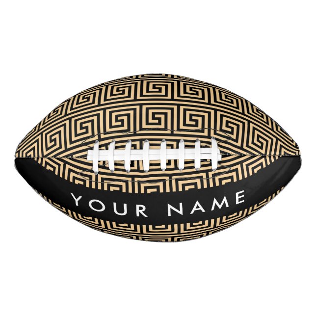 Griechischer Meander Key Brown, Ihr Name, personal Football (Vorderseite)