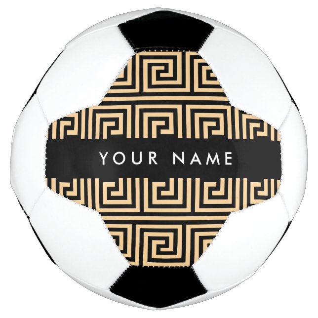 Griechischer Meander Key Brown, Ihr Name, personal Fußball (Vorderseite)