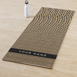 Griechischer Meander Key Brown, Ihr Name, personal Yogamatte