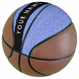 Griechischer Meander Key H Blue, Ihr Name, persona Basketball