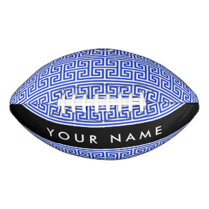 Griechischer Meander Key H Blue, Ihr Name, persona Football
