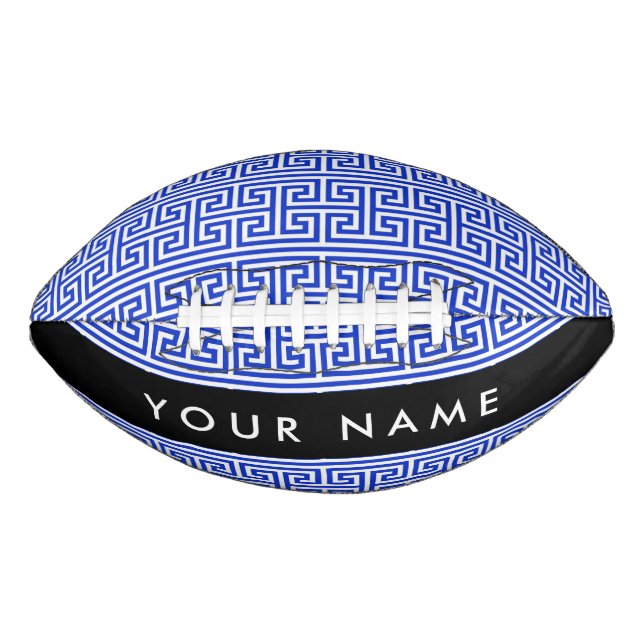 Griechischer Meander Key H Blue, Ihr Name, persona Football (Vorderseite)