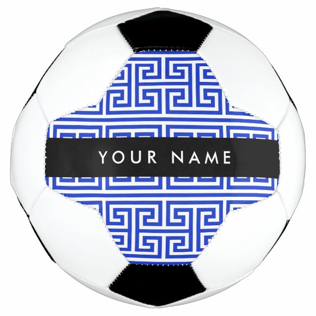 Griechischer Meander Key H Blue, Ihr Name, persona Fußball (Vorderseite)