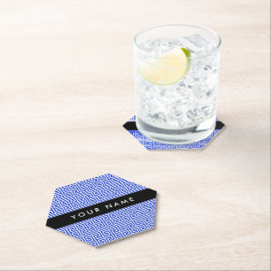 Griechischer Meander Key H Blue, Ihr Name, persona Untersetzer