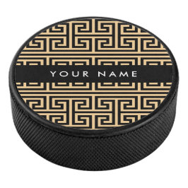 Griechischer Meander Key H Brown, Ihr Name, person Eishockey Puck