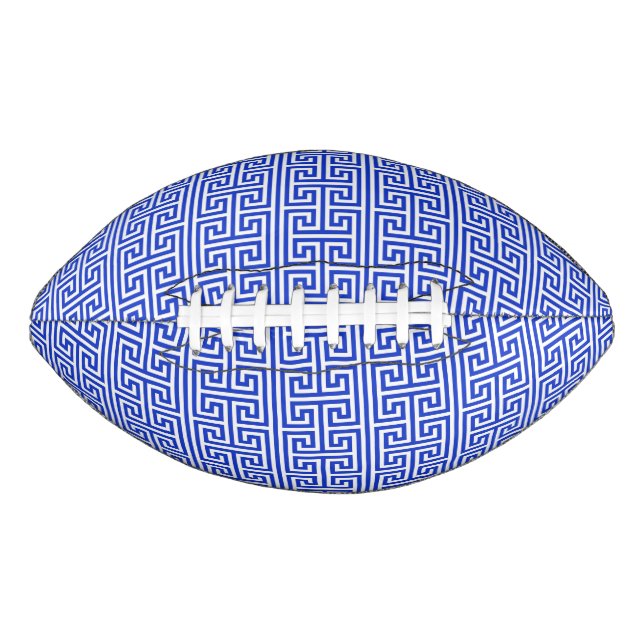 Griechischer Meander Key Square H Pattern Blau Football (Vorderseite)