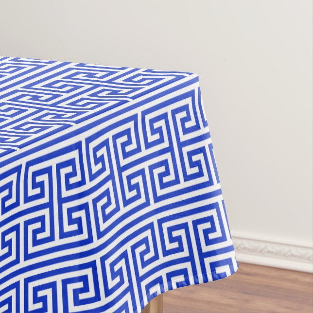 Griechischer Meander Key Square H Pattern Blau Tischdecke (Beispiel)