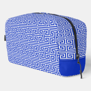 Griechischer Meander Key Square H Pattern Blau Waschbeutel