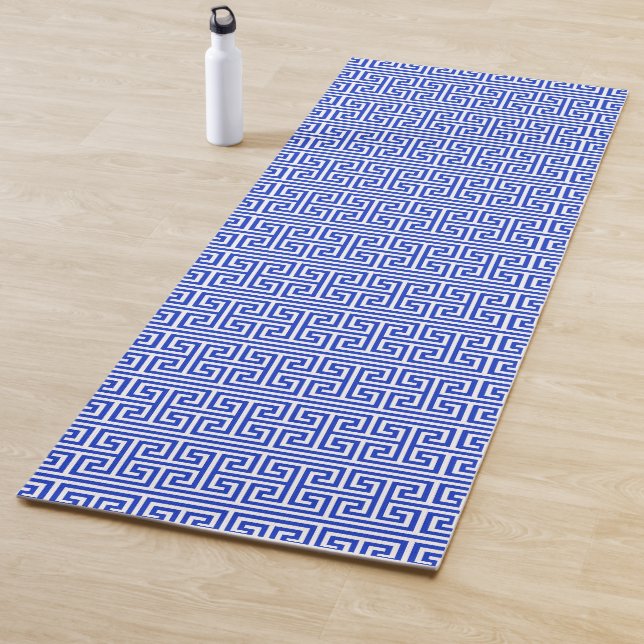 Griechischer Meander Key Square H Pattern Blau Yogamatte (Beispiel)