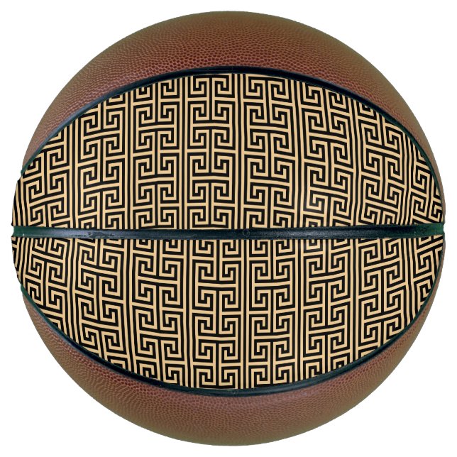 Griechischer Meander Key Square H Pattern Brown Basketball (Vorderseite)