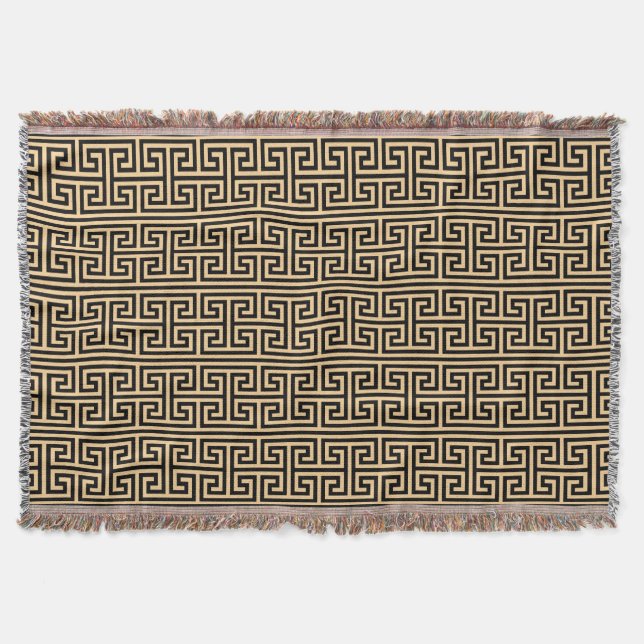 Griechischer Meander Key Square H Pattern Brown Decke (Vorderseite)