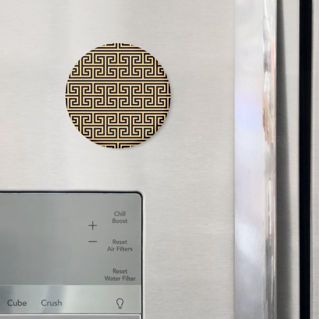 Griechischer Meander Key Square H Pattern Brown Magnet (In Situ (Kühlschrank))