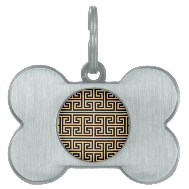 Griechischer Meander Key Square H Pattern Brown Tiermarke (Vorderseite)