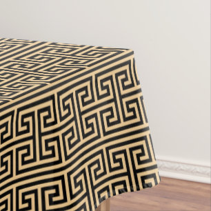 Griechischer Meander Key Square H Pattern Brown Tischdecke
