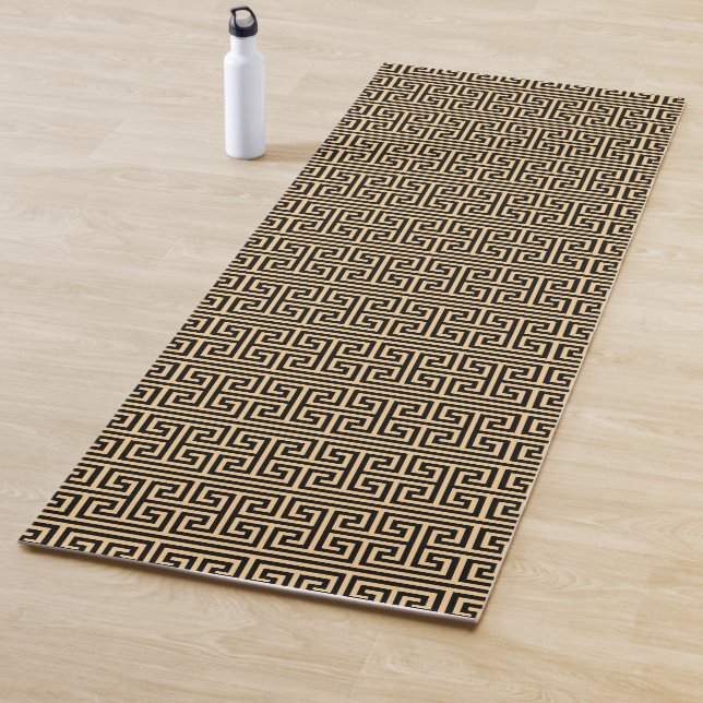 Griechischer Meander Key Square H Pattern Brown Yogamatte (Beispiel)