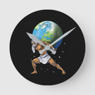 Griechischer Mythologie, Gott Atlas Runde Wanduhr