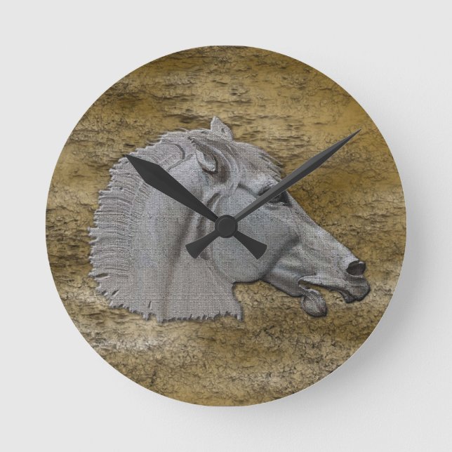 Griechischer Mythologiekopf Runde Wanduhr (Vorderseite)