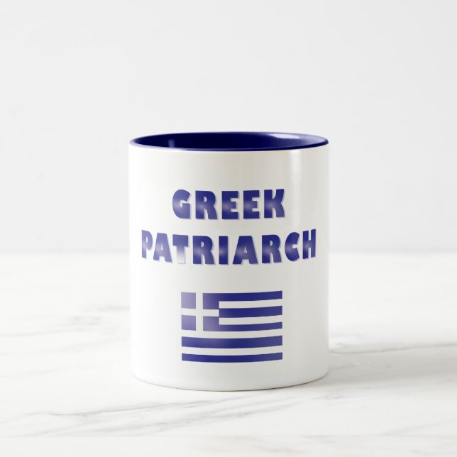 Griechischer Patriarch Griechenland Flaggenflagge Zweifarbige Tasse (Mittel)