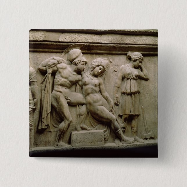 Griechischer Sarkophag mit einer Szene, die den Button (Vorderseite)