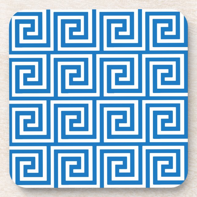 griechischer Schlüssel, blau und weiß Untersetzer (Vorderseite)