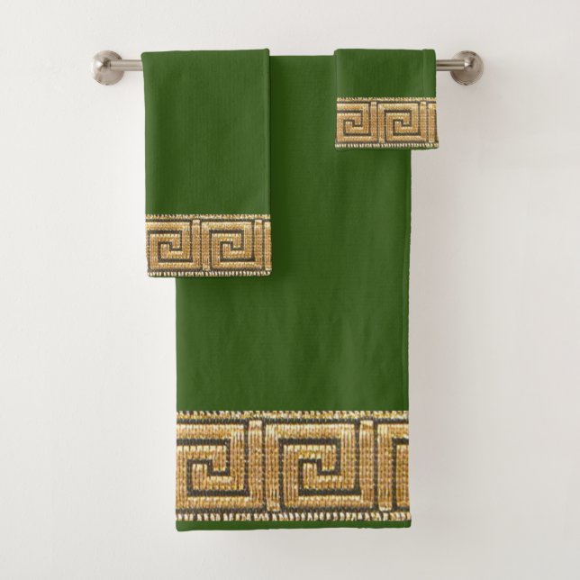 Griechischer Schlüssel des Lebensmeiers Symbol Gol Badhandtuch Set (Insitu)