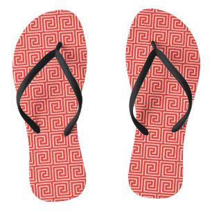 Griechischer Schlüssel, Korallenrosa-Töne Flip Flops